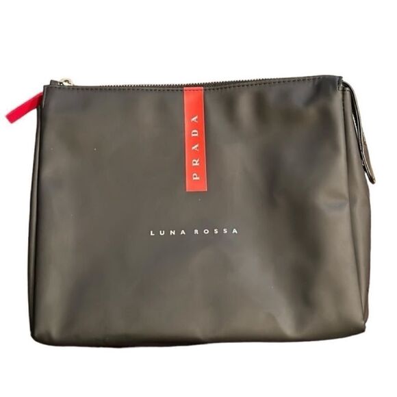Prada Luna Rossa Unisex Black/Red Pouch - Picture 2 of 14